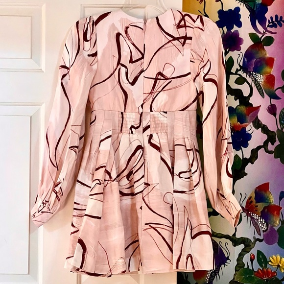 🌺🎉HP🎉🌺 NWT Aje Amelia Plunge Mini Dress Whimsical Dove - Picture 14 of 16